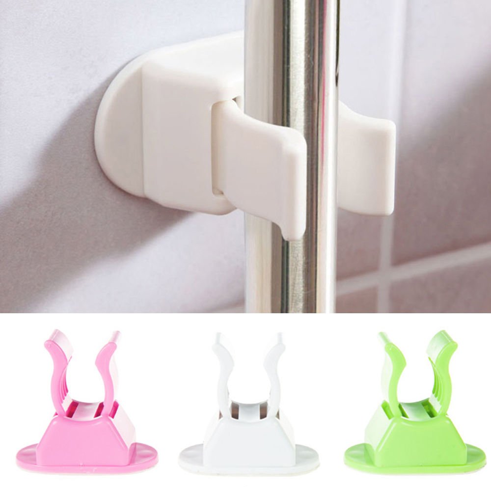 Adhesive broom shop holder