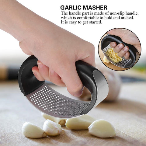 1pc Stainless Steel Manual Garlic Masher And Crusher Kitchen Tool