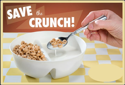 Just Crunch Anti-Soggy Cereal Bowl - Keeps your Cereal Fresh and