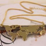 Vintage World Map Necklace / Pendant